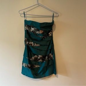 Y2K Strapless Shimmery Bandage Dress